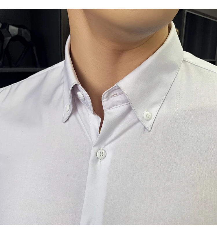 Новые формальные рубашки для мужчин офисное платье бизнес Ropa Hombre Elegante серые белые рубашки мужские розовые Camisa Social Masculina осень