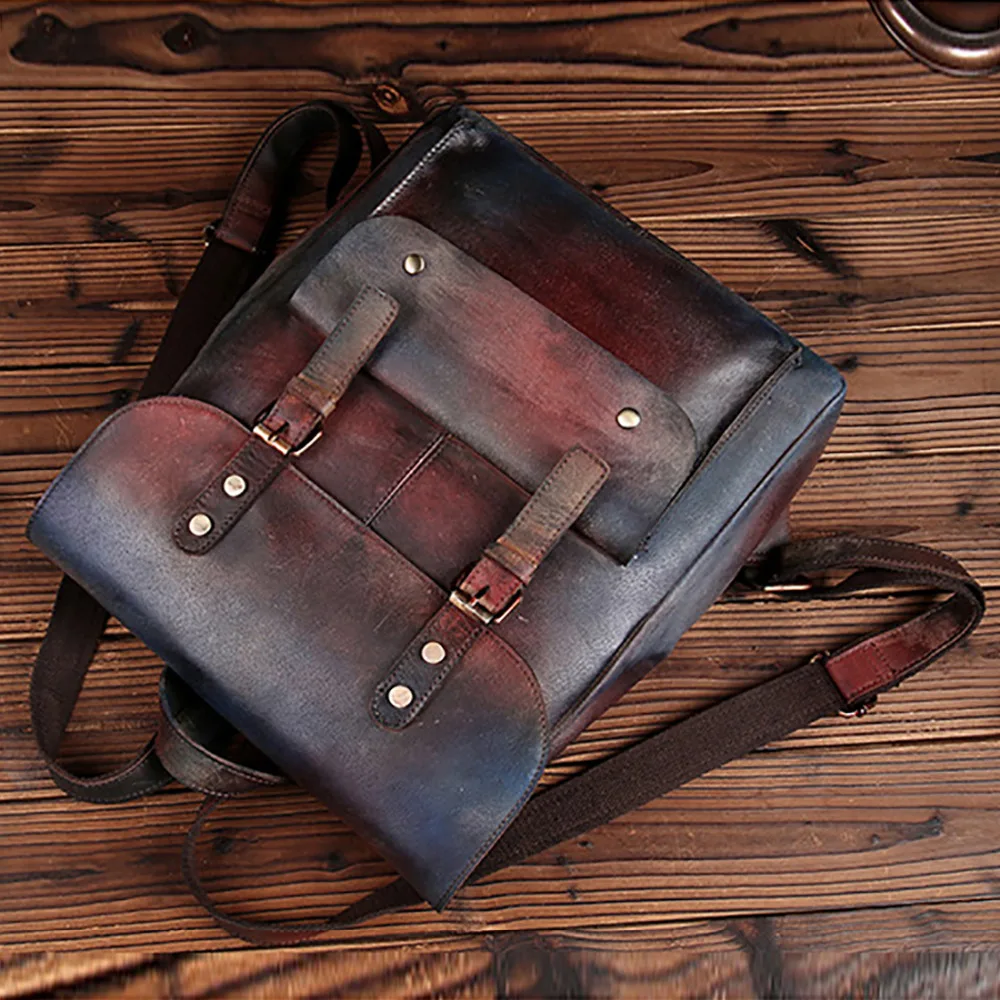 Новый тренд рюкзак из натуральной воловьей кожи для мужчин и женщин повседневный