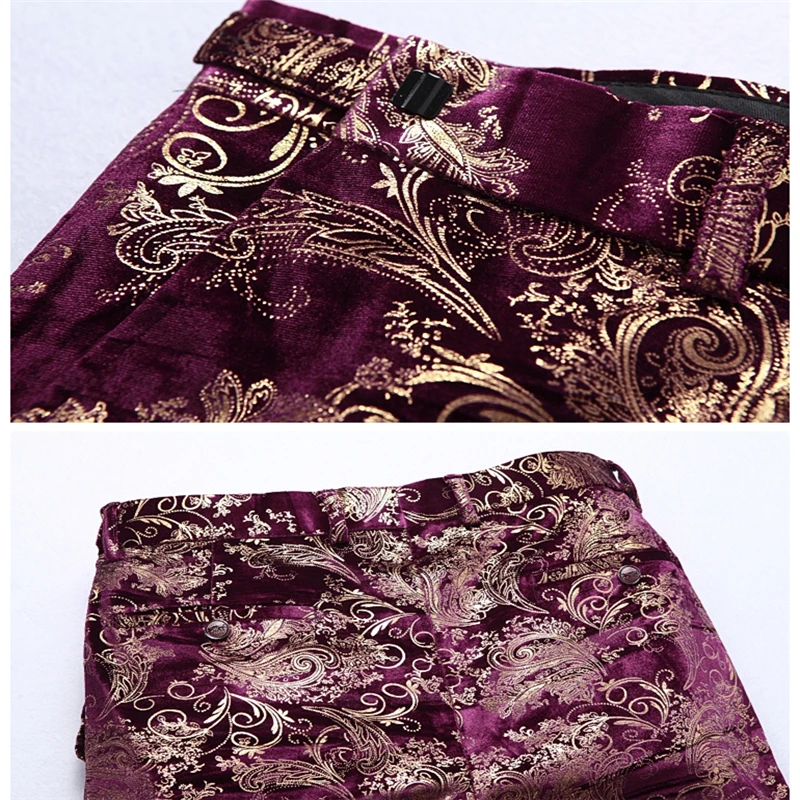 Осенние мужские классические брюки красные золотые Азиатские размеры s