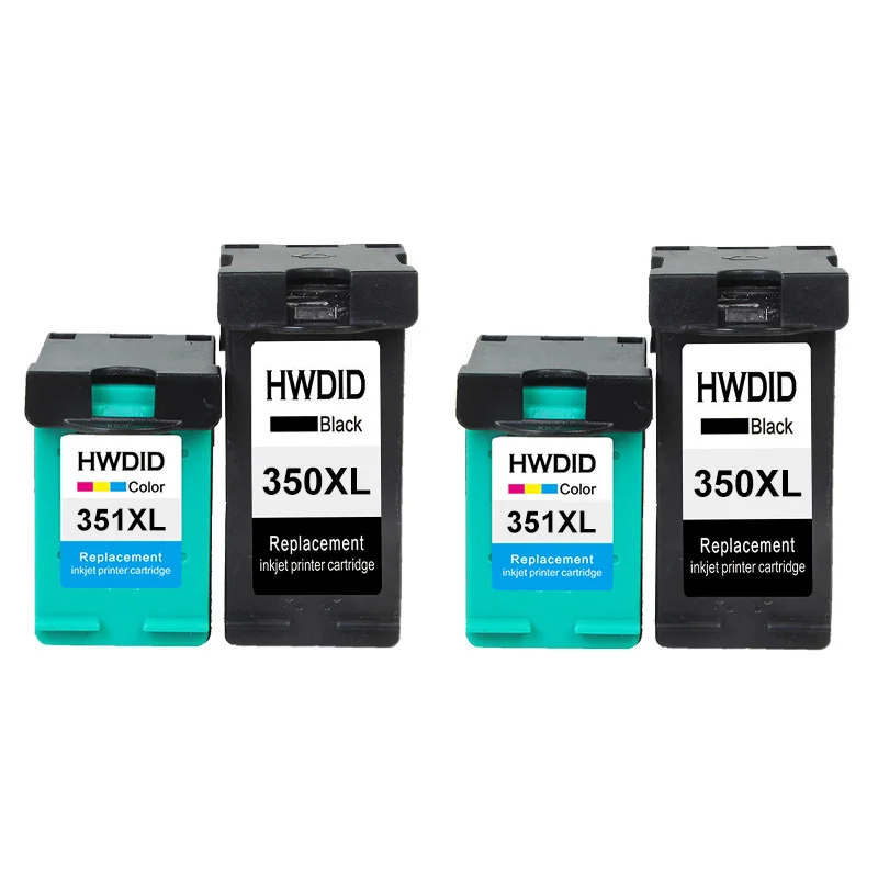 2x Black 2x Color HWDID 350XL 351XL сменный картридж для принтера для hp 350 351 использовать для D4200 D4260 D4263 D4360 J5730 5780 5785 C4380 4480 4580 4270 - Цвет: 2x Black 2x Color