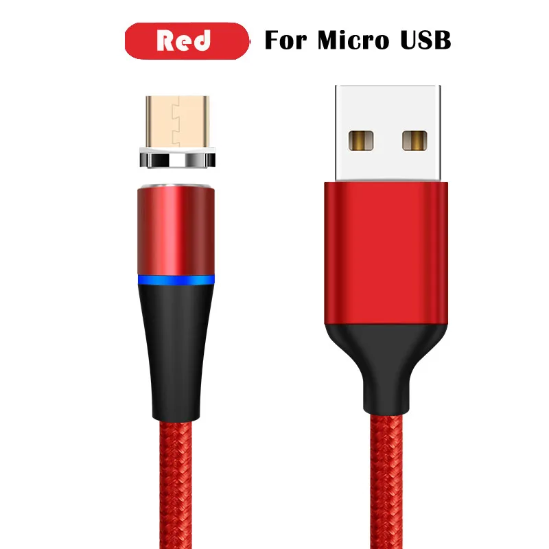 3A Быстрая зарядка Micro USB Магнитный кабель зарядное устройство Тип C Android Магнитный кабель передачи данных телефона провод шнур для iPhone 6 7 samsung Xiaomi - Цвет: Red for Micro USB