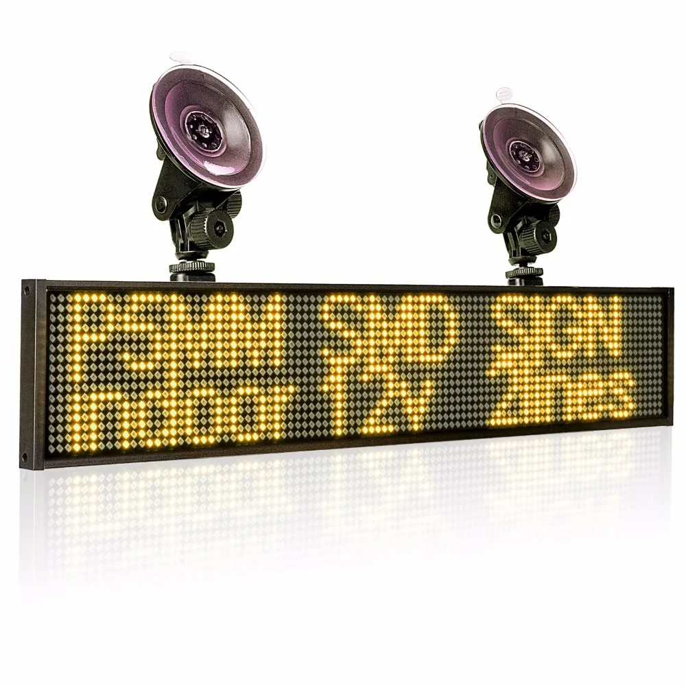 

82cm 12V P5MM SMD Led Sign Programmable Scrolling Message Yellow LED Display Board for Car Shop window advertising business