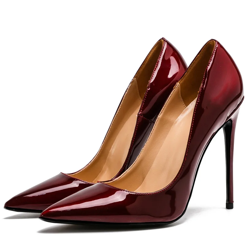 

ISNOM 2018 New Stiletto Heels Women Pumps Pu Pointed Toe Shoes Shallow Footwear Fashion Female Party Shoes Big Size 33-45