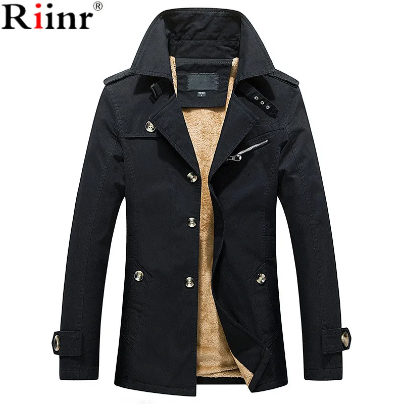 Riinr 2018 Новое поступление куртка зимнее шерстяное пальто Slim Fit Куртки модная
