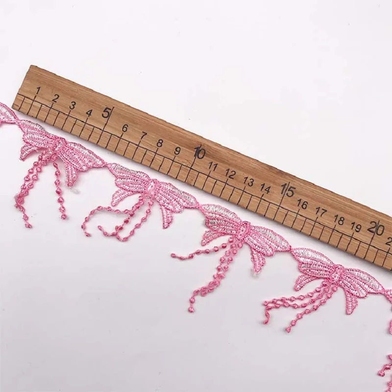 2 ярдов разноцветные бабочки Цветы аппликация с кружевной отделкой обрезки ленты