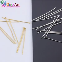 olingart 100pcslot 45mm t needle plating goldensilver plated diy earrings bracelet necklace jewelry making findings