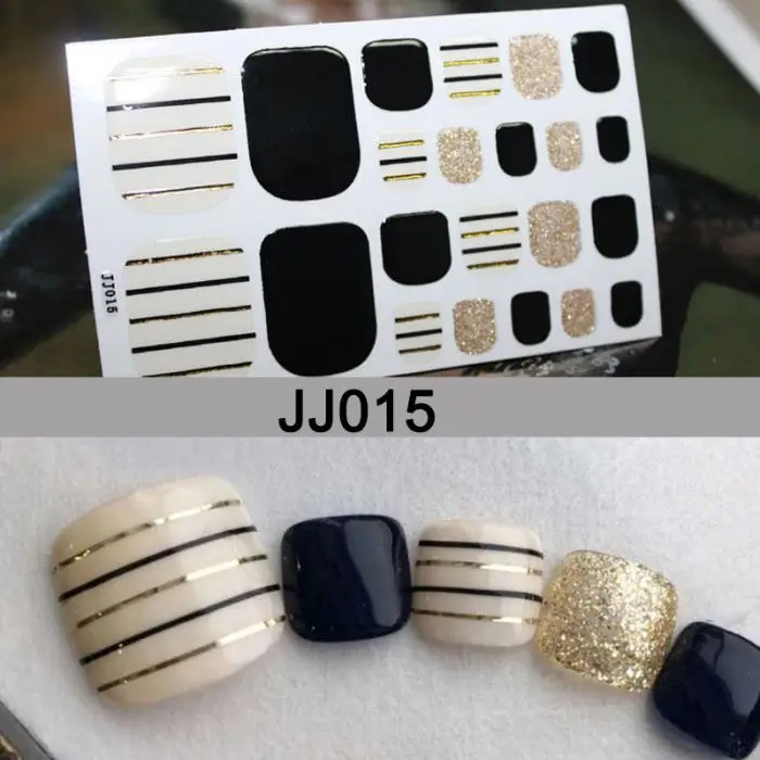 Летний 22 шт/лист водостойкий полный палец клей для ногтей стикер 3D DIY Дизайн ногтей украшения