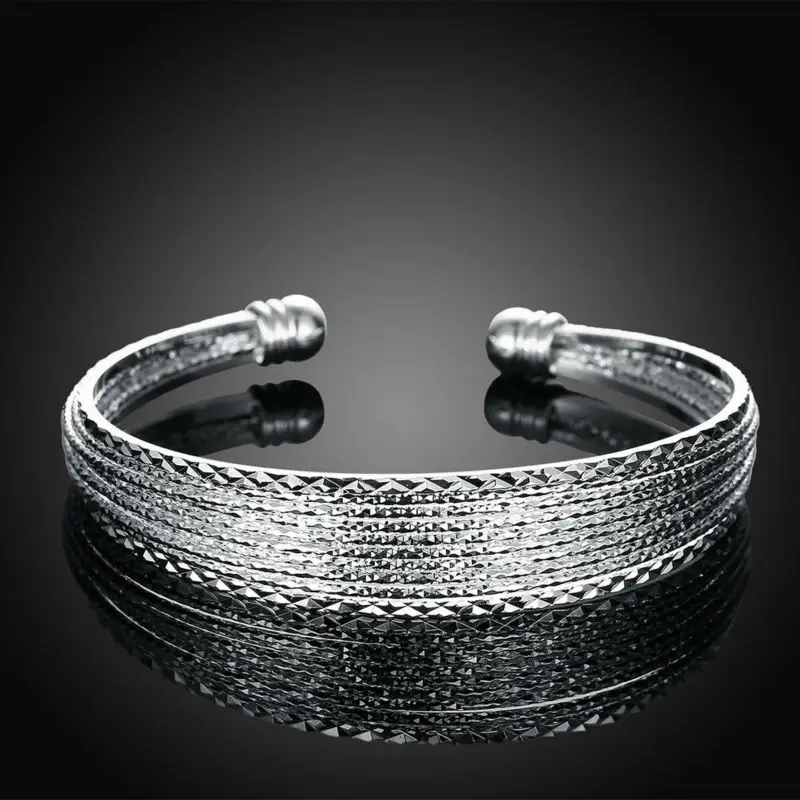 Retro and Luxury Plaited Wire Silver Open Cuff Bracelet Argent Femme Accessories For Women Bridal Factory Price Fine Jewelry | Украшения и
