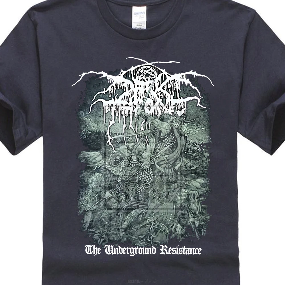 Darkthrone подземное сопротивление рубашка s m l Xl черный металл футболка Темный трон - Цвет: Тёмно-синий