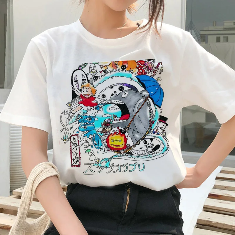 Totoro Spirit Out Футболка Studio Ghibli femme японский мультфильм Аниме женская футболка Миядзаки Хаяо одежда женская кавайная - Цвет: 5211