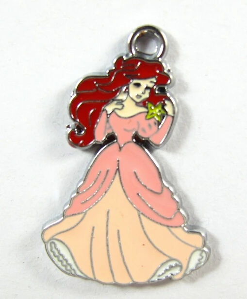 Оптовая продажа новинка 50 шт розовая принцесса металлические подвески ювелирные