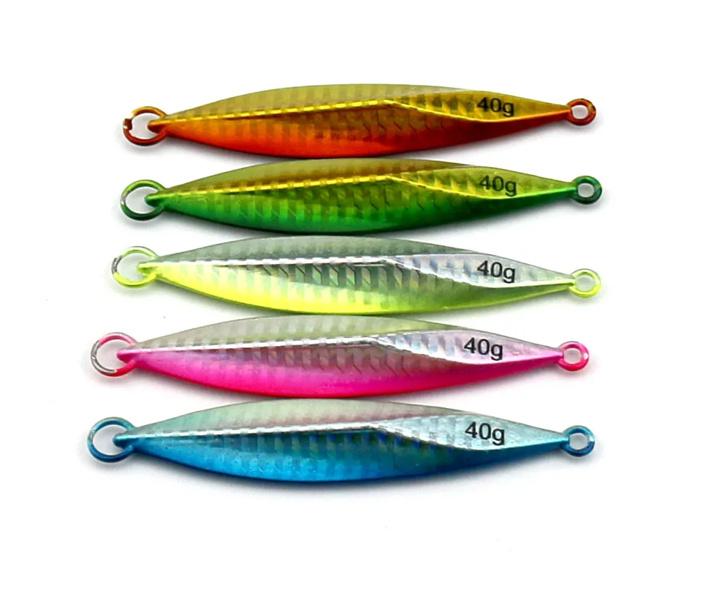 

1 pcs 40g Deep sea fishing lure Lead fishing bait Jig luminous belly Artifician spoon hard baits Metal fishing lure (LB022)