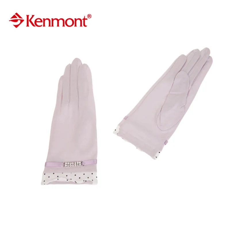 

Kenmont Summer Women White Cotton Lace Sun Protection Driving Womens Girls Gloves 2966
