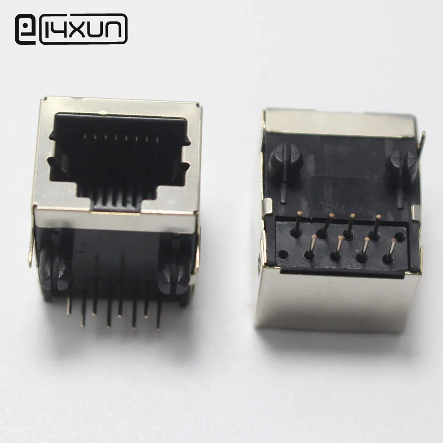 2 шт. разъем RJ45 Femlae со светодиодной подсветкой 58 сетевой правый угол 8P8C интерфейс