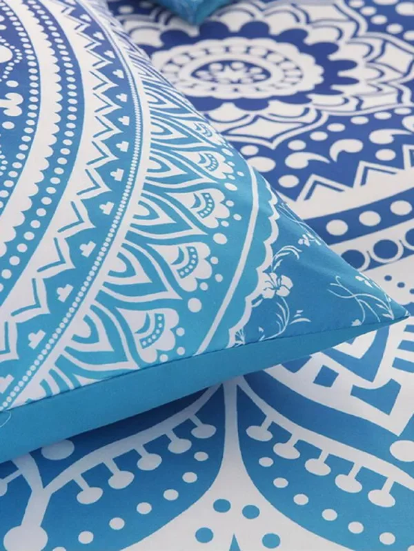 New Tribal Flowers Mandala 3 pieces Duvet Cover Set &amp Pillowcases White Bedding Bed linens | Дом и сад