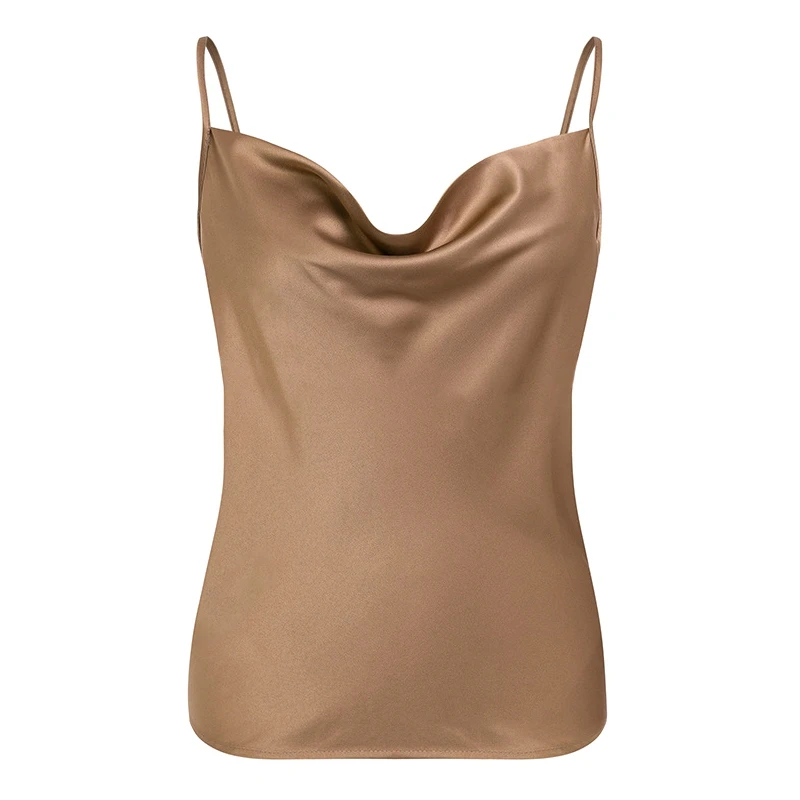 K Women Club Satin Solid Camis Top Spaghetti Strap Summer Camis Shirts Backless Solid Sexy Casual Basic Tops Plus Size - Цвет: K