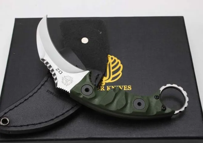 Strider Karambit Tactica фиксированные ножи D2 лезвие G10 ручка охотничий нож Походный для