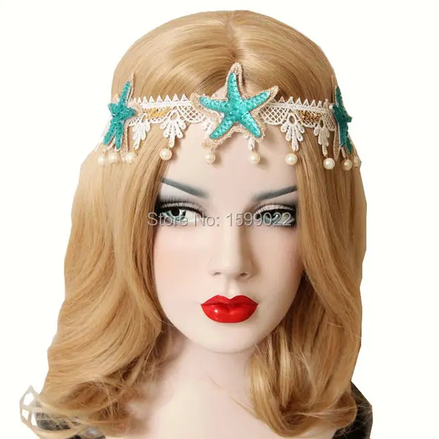 Синяя акриловая подвеска в виде морской звезды белая кружевная пляжная