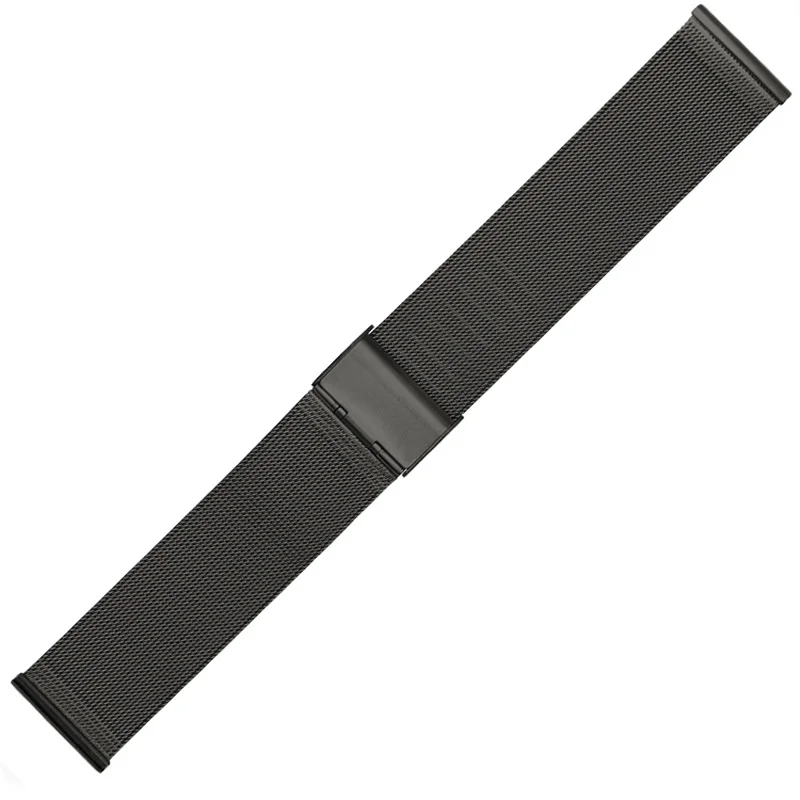 FIFATA 18 мм 20 мм 22 мм 23 мм металлический Миланский ремешок для часов Huami Amazfit Pace/huawei Watch GT/samsung gear Sport сменный Браслет - Цвет: Черный
