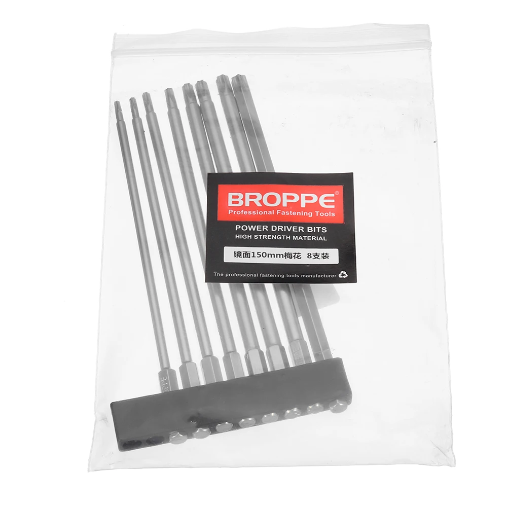 Broppe 8 шт. T9/T10/T15/T20/T25/T27/T30/T40 набор магнитных отверток 150 мм S2 стальные электрические отвертки инструменты