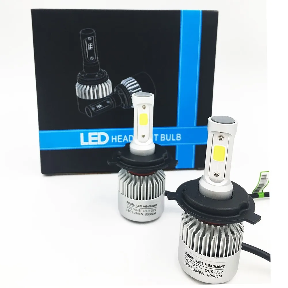 2 шт. автомобильные светодиодсветодиодный лампы S2 H4 72 Вт 6500 лм|led headlight kit|headlight kith4