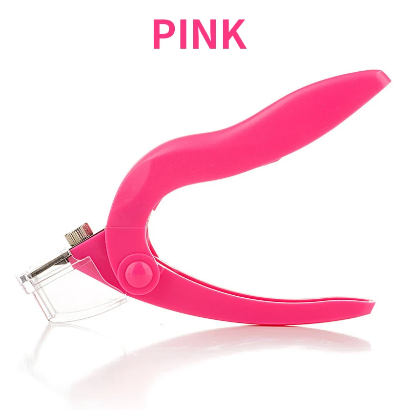 Pink 1 шт. розовый и черный Маникюр Резак Nail Clipper Акриловые гель Ложные кончик ногтя резак Nail Clipper тройной советы резец инструмент NT109 - Цвет: Pink