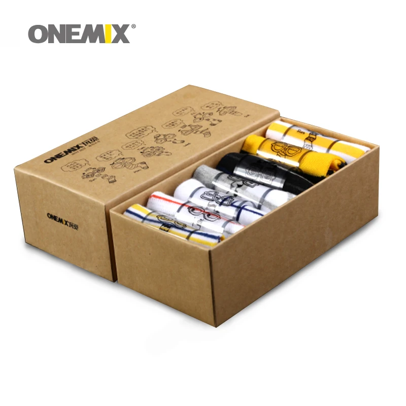 onemix men's running socks pure cotton week socks 7 pairs/lot for 7 days wearing for outdoor jogging walking ship on random