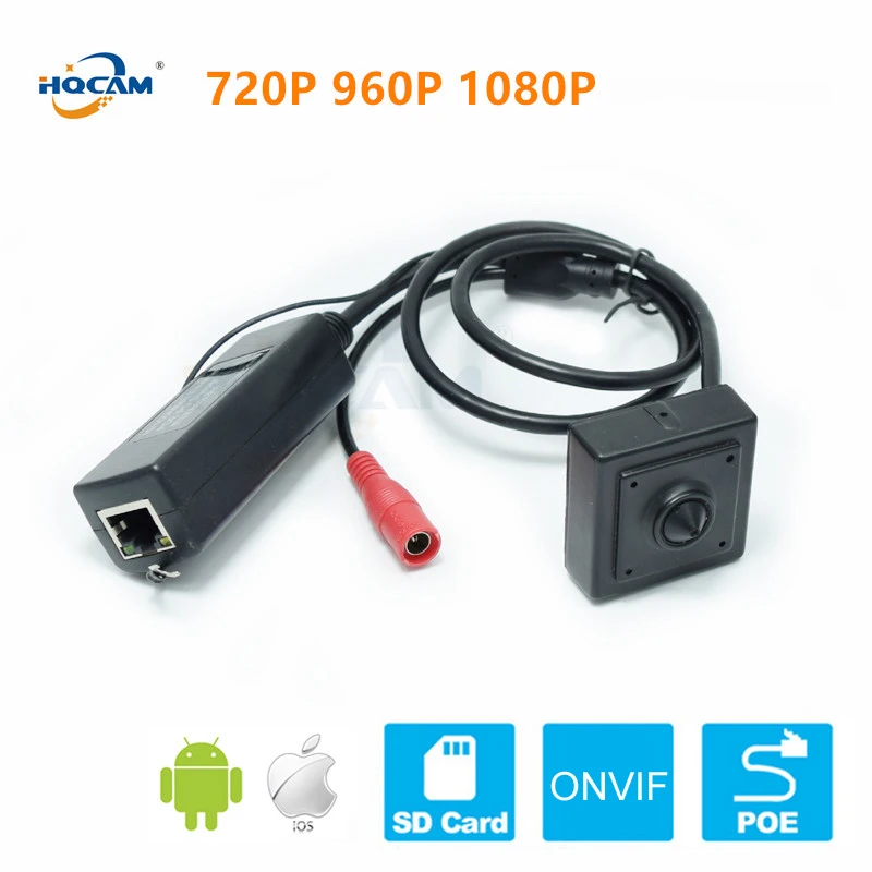 Мини IP-камера HQCAM 720P 960P 1080P Micro SD, POE