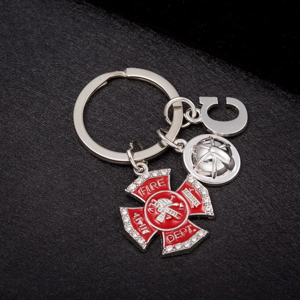 Teamer 26 букв Новое поступление болтающийся брелок с надписью Fire Dept шлем подвеска