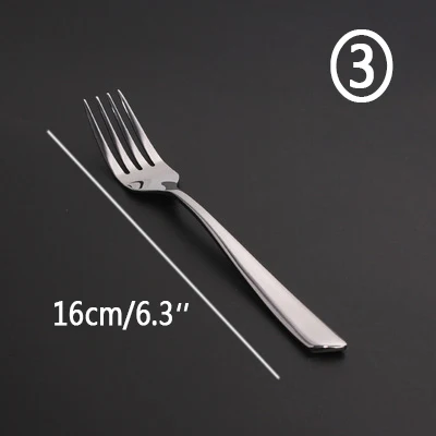 16cm 6 шт., столовые вилки из нержавеющей стали, столовые вилки, набор для салата, Десертные Вилки для фруктов, для кухни, столовые вилки, столовые приборы - Цвет: 16cm