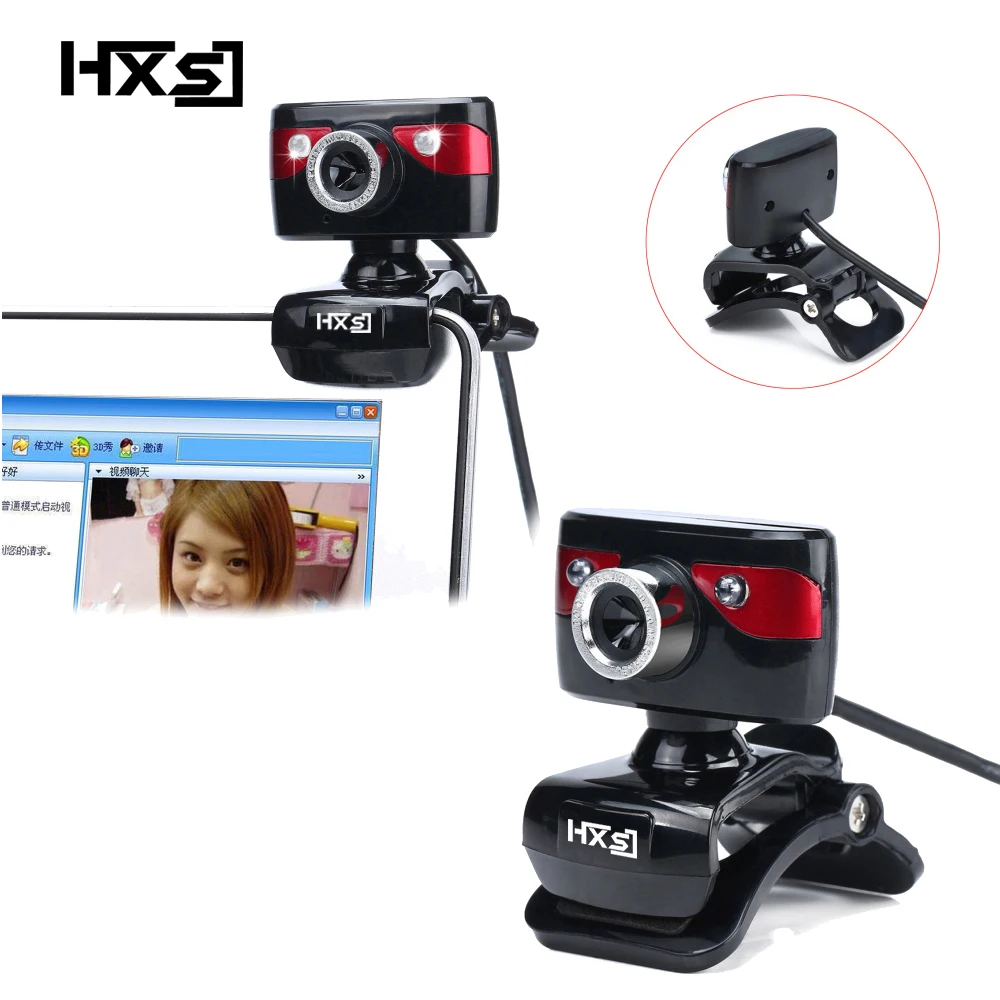 HXSJ  USB  Camera WebCam Web Camera with Microphone to the Computer Support Night Vision for Desktop Laptop Skype