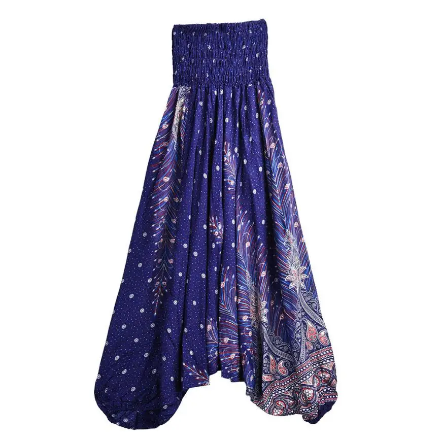 JAYCOSIN, новинка, женские повседневные летние свободные брюки, мешковатые, Boho Aladdin, шаровары, Прямая поставка, 9 августа - Цвет: Navy