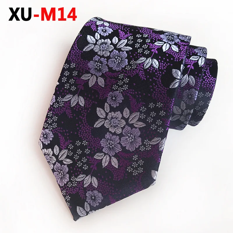 

Men's Tie Purple with Gray Floral Jacquard Necktie Fashion Tie Wedding Cravate