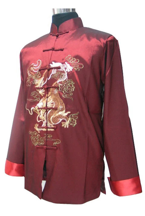 Черного цвета в винтажном китайском стиле для мужчин шелковый атлас вышивка