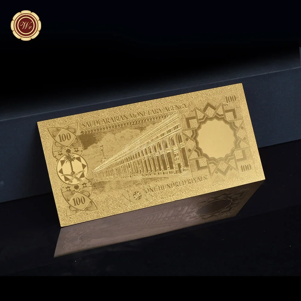 Саудовская Аравия 100 риалов 24K золотой банкнот подарок для бизнеса и