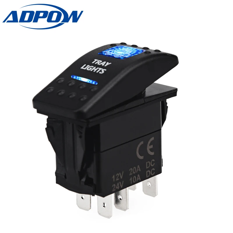 ADPOW 5pin автомобильный лодочный грузовик с подсветкой тумблер панель 12В ВКЛ ВЫКЛ