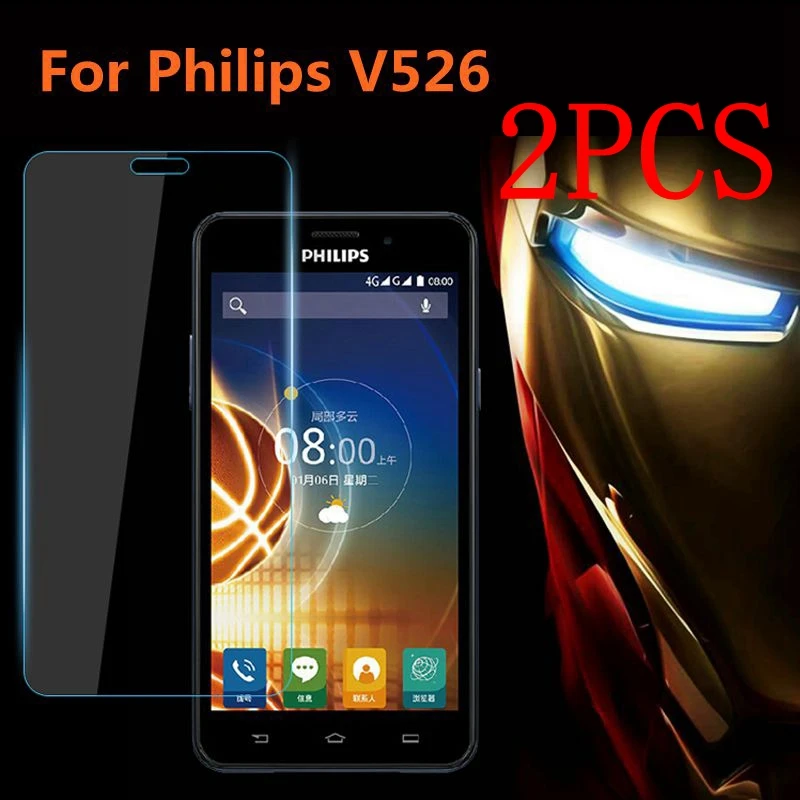 Оригинальное закаленное стекло для Philips Xenium V526 2 шт. протектор экрана закаленная