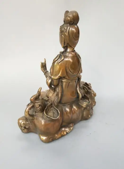 Китайская орхаизная латунь Samantabhadra статуя Будды Бодхисаттва|Статуи и скульптуры|