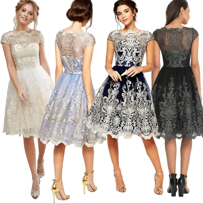Роскошное кружевное платье женское вышитое винтажное Vestido сексуальное осеннее