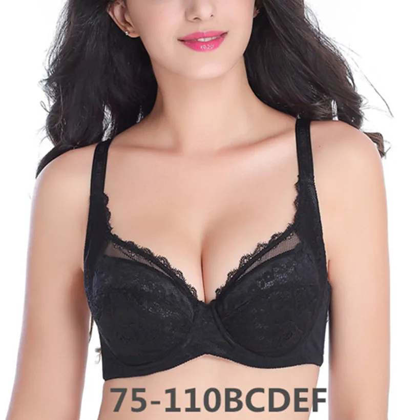Бюстгальтеры с чашечками пуш ап кружевные большого размера плюс тонкие из хлопка вкладышами 75 80 85 40 95 100 110 B C D