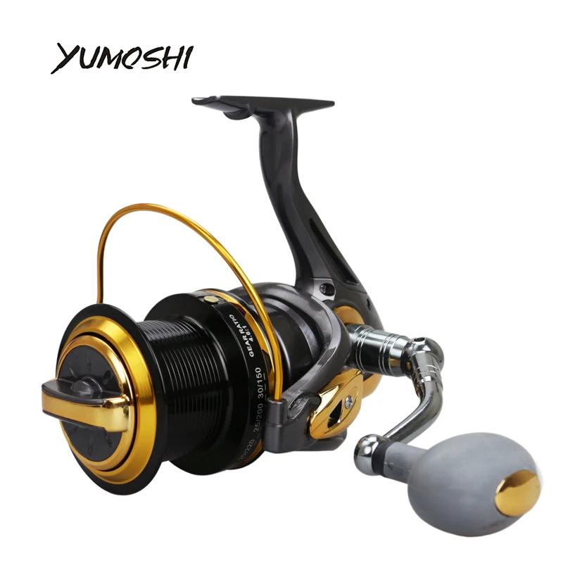 YUMOSHI 13BB Рыболовная катушка 4 1: 1 удаленное колесо металл ЧПУ рокер прочность