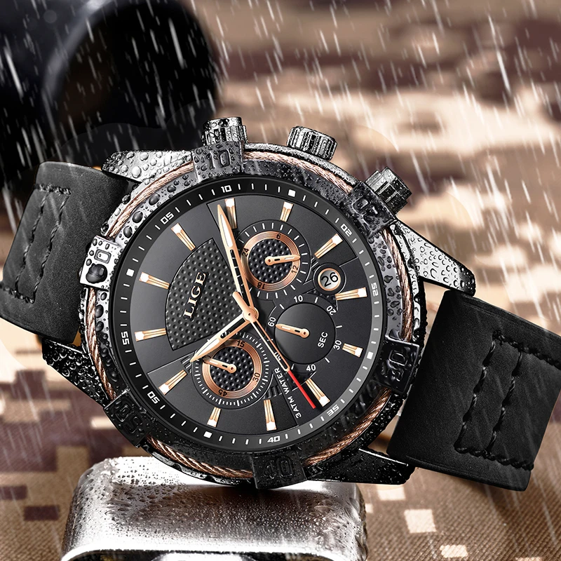 Horloges Mannen LIGE Reloj Hombre 2018 Mens Military Sport Watches Men Leather Waterproof Clock Quartz Wrist Watch Montre Homme | Наручные