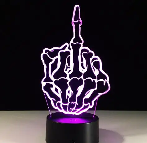 3D Оптическая иллюзия I Love You знак Язык светодиодный стол ночной Светильник USB романтический подарок на день Святого Валентина украшения жеста рукой лампа - Испускаемый цвет: Hand 1