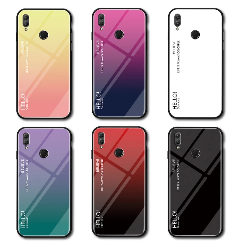 Чехол для Huawei Honor 10 Lite чехол из закаленного стекла задняя крышка с градиентом