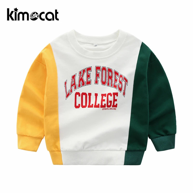 Kimocat/Одежда для маленьких мальчиков длинная футболка осенне Весенняя спортивная