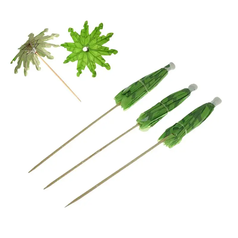 20 шт кокосовое дерево Топпер Милая витражная бумага зонтик Фруктовая тарелка