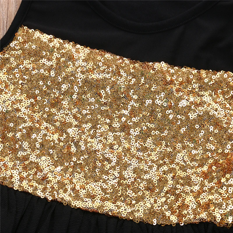 Child Kid Girls Sequinned Dress toddler baby girl sleeveless o neck Bridesmaid Pageant Formal dress | Детская одежда и обувь