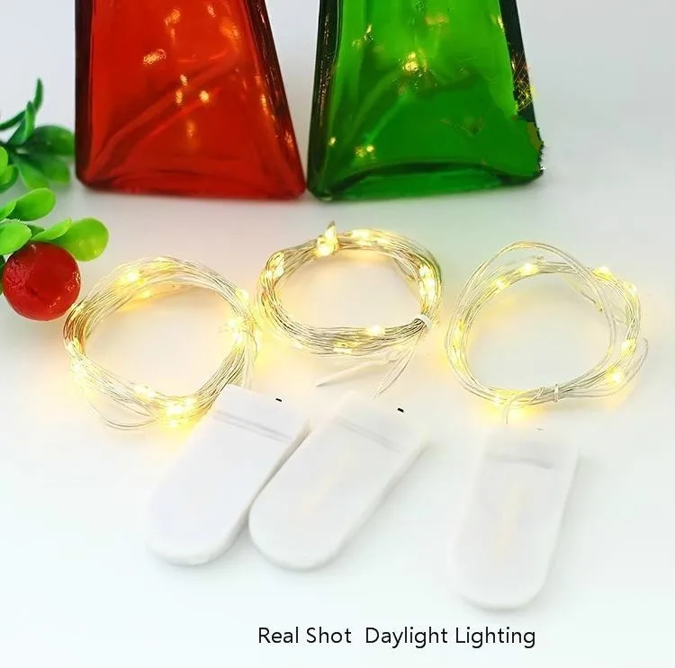 Рождественская светодиодная лампочка Батарейная коробка медная проволочная