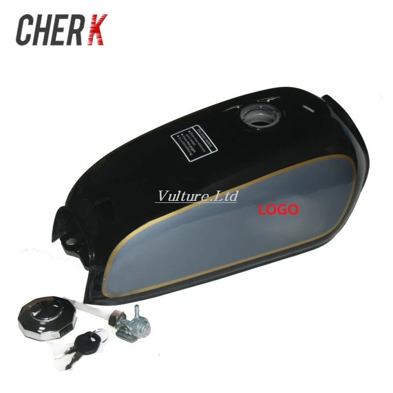 Черный Универсальный Металлический топливный бак Cherk 6L Gal для мотоцикла
