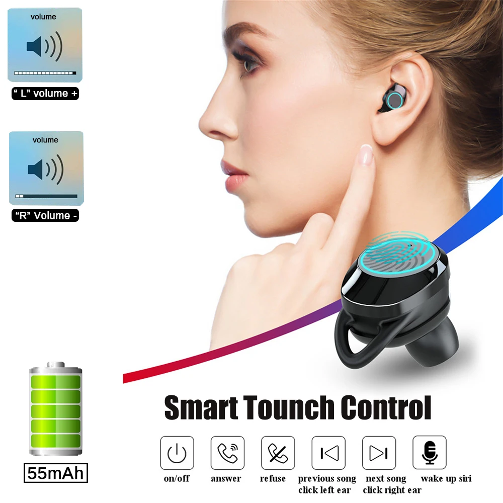G02 TWS Bluetooth 5,0 6D стерео наушники беспроводные гарнитуры IPX7 Водонепроницаемая гарнитура 3300 мАч светодиодный дисплей Smart power Bank телефон